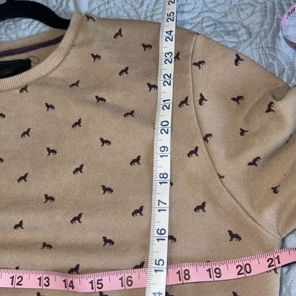 Mens Beige Crewneck Sweatshirt With Dog Print 100% Cotton Size 2XL - Picture 7 of 7